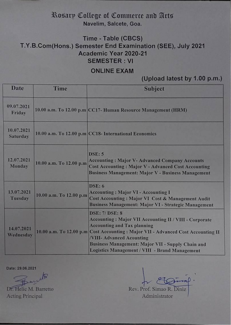 F.Y. / S.Y / T.Y B.A & B.COM TIME TABLE – Rosary College of Commerce ...